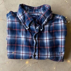 Croft & Barrow Navy and Red Plaid Shirt